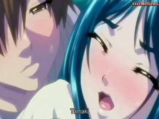 Anime feature with big tits getting cumshot