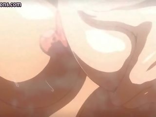 Två bystiga animen babes slick sticka