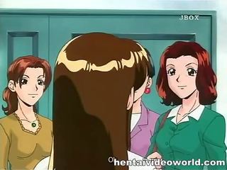 Adoleshent anime damsel në e pisët derdhje e shumfishtë në fytyrë