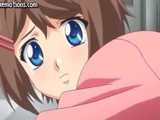 Gorgeous manga teenie drinking semen
