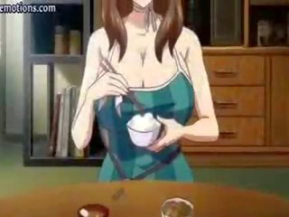Anime inang kaakit-akit may malaki suso makakakuha ng inilatag
